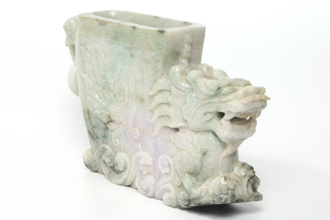 龍 彫刻品 玉石 古美術 古玩