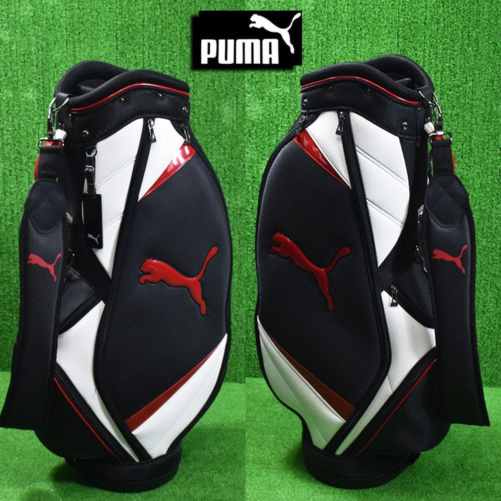 PUMA/プーマ ゴルフ キャディバッグ９型【黒/赤/白】美品！