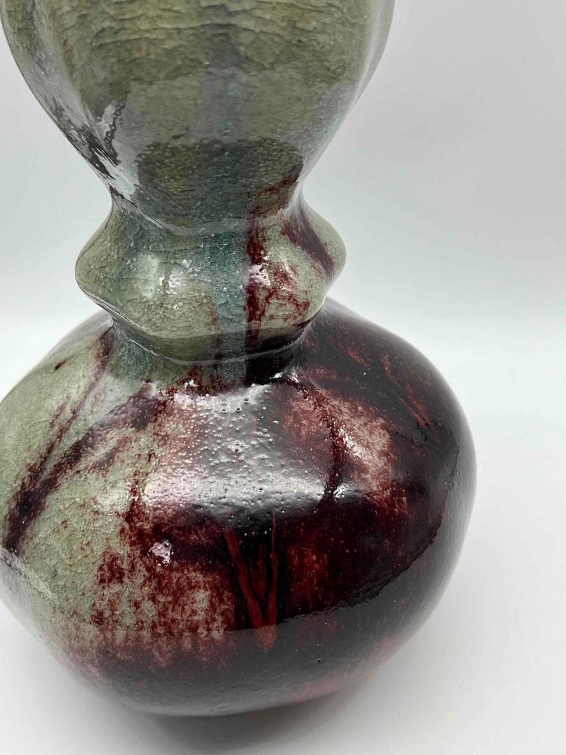 清時代　鈞窯　窯変釉　瓢箪瓶　唐物　古賞物　中国古美術　骨董品(B-96)