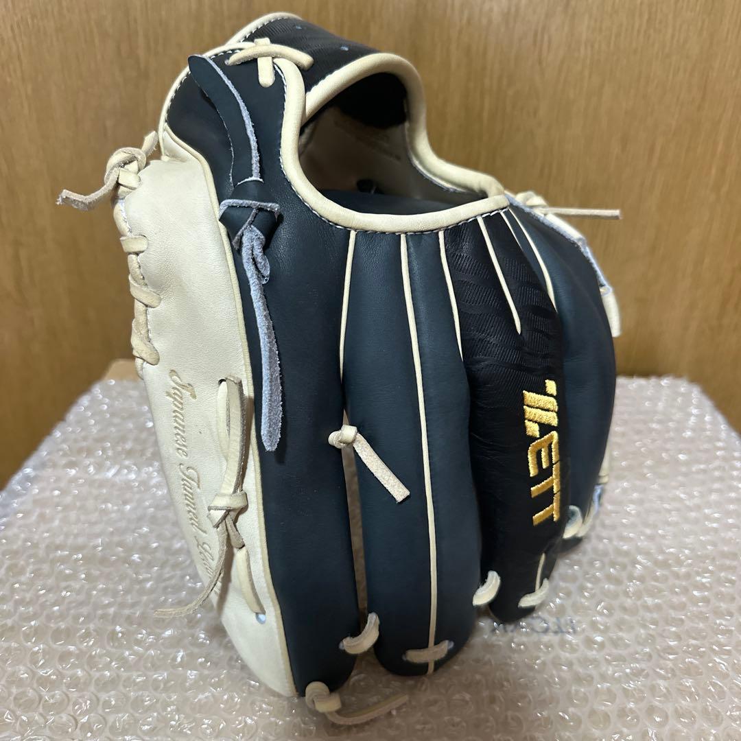 ZETT 軟式グローブ 黒/白 チェック柄