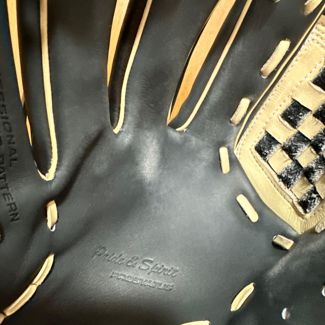 ZETT 軟式グローブ 黒/白 チェック柄