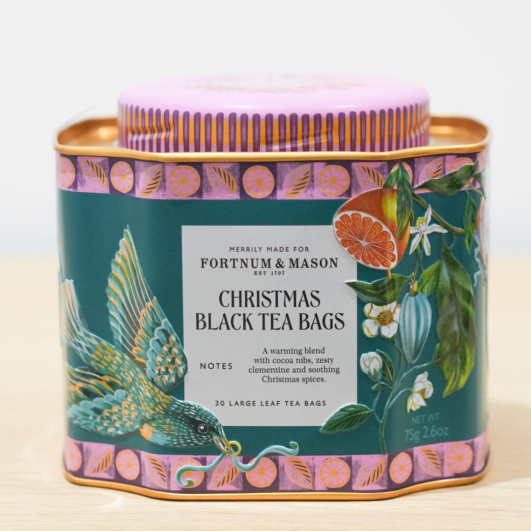 フォートナム&メイソン　クリスマス・ブラックティーバッグ