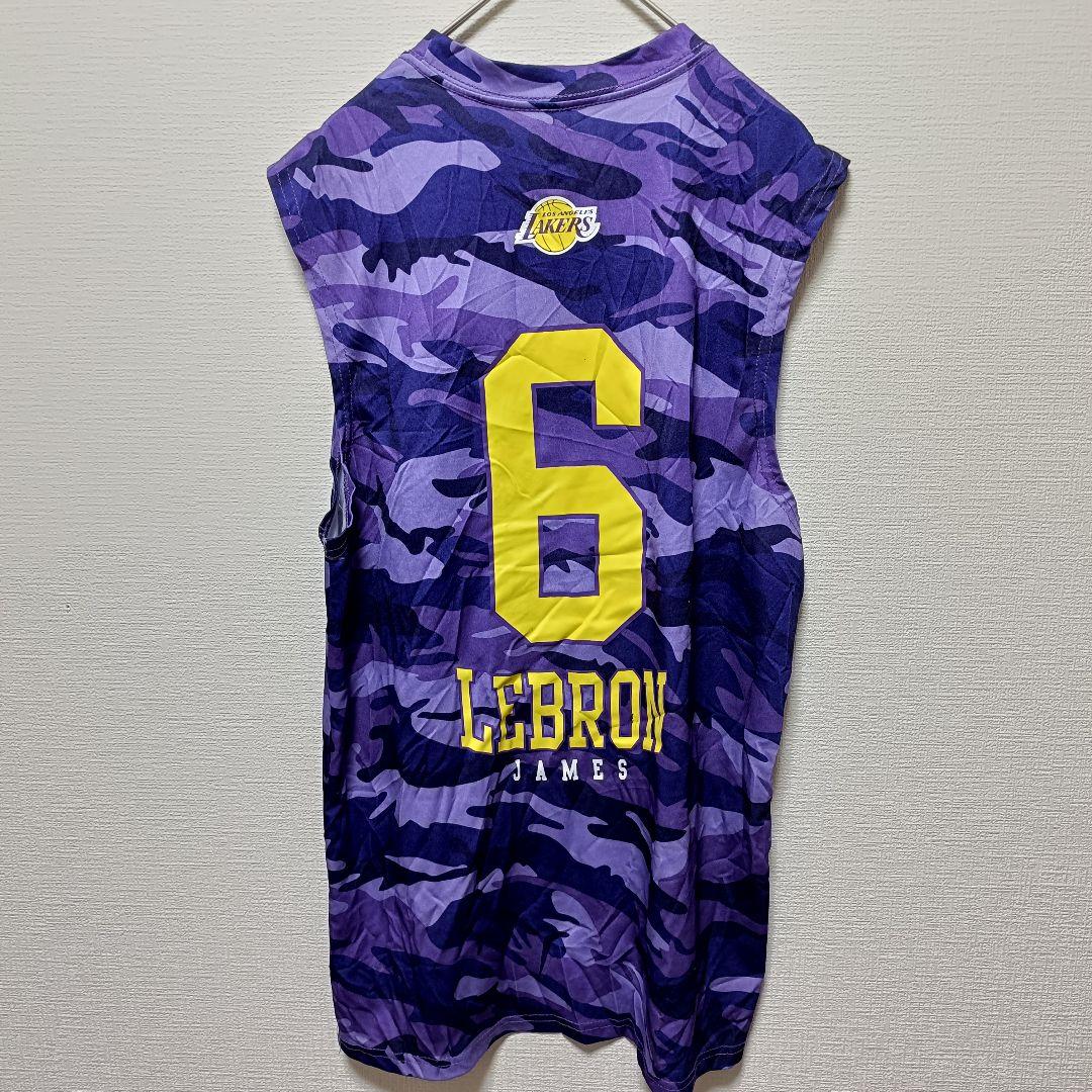 ❤NBA公認 レイカーズ レブロン・ジェームズ 6番 迷彩 タンクトップ 【S】