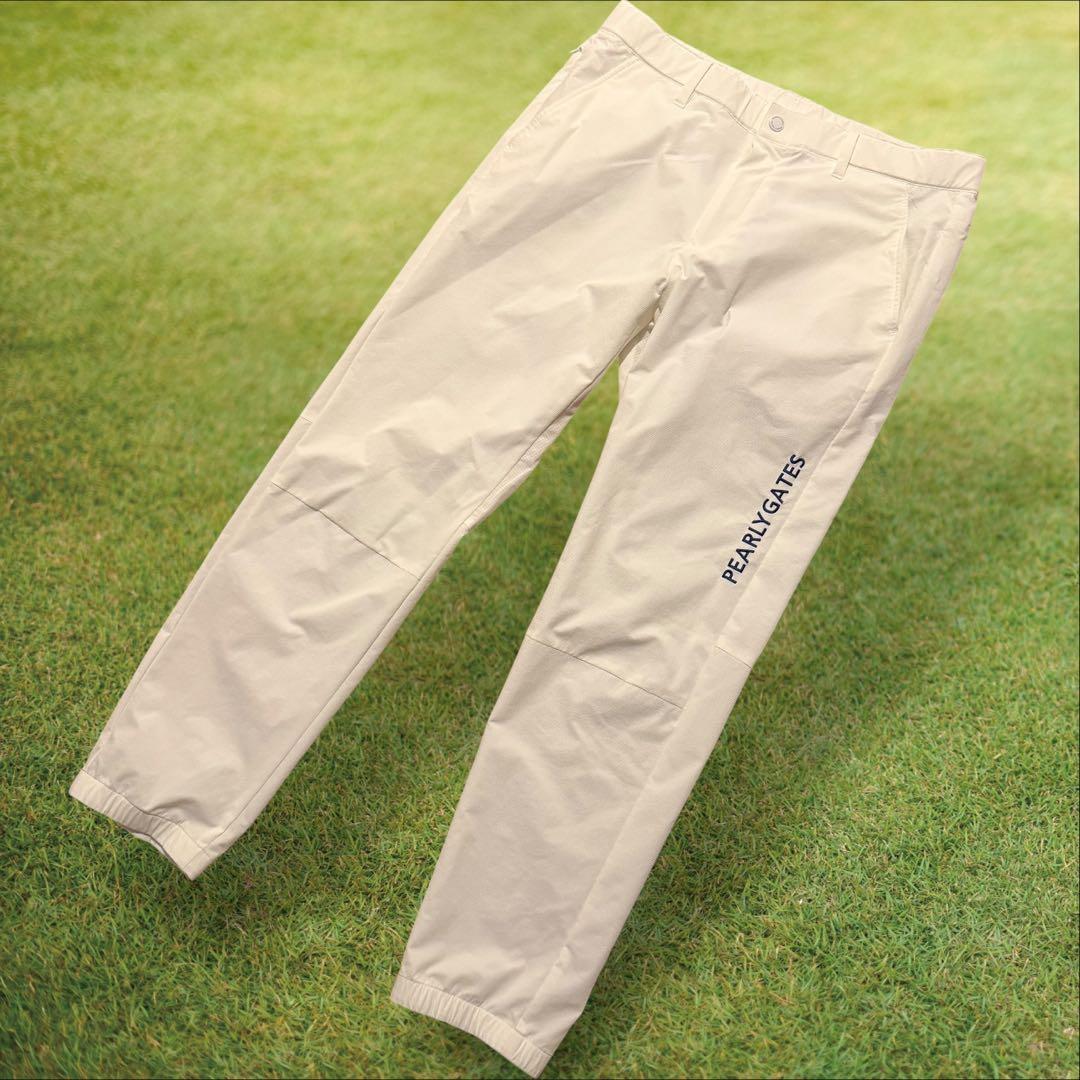 美品　パーリーゲイツ　ジョガーパンツ　XL〜XXL相当 白　ホワイト　ドライ素材