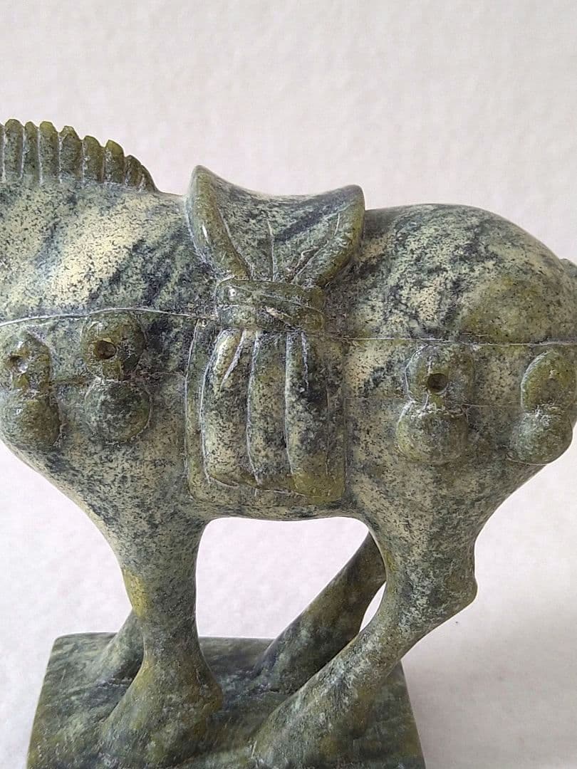 馬 石彫刻 中国 天然石 オブジェ アンティーク