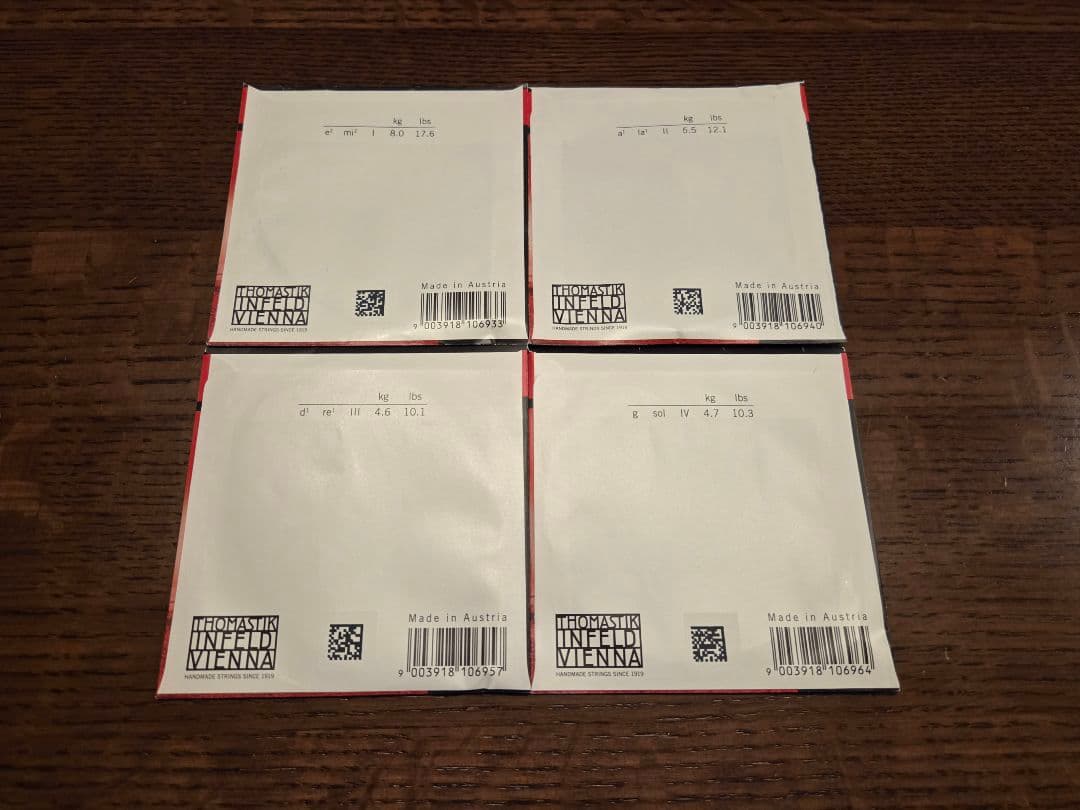 バイオリン弦「インフェルド赤」EADGセット 4/4バイオリン用