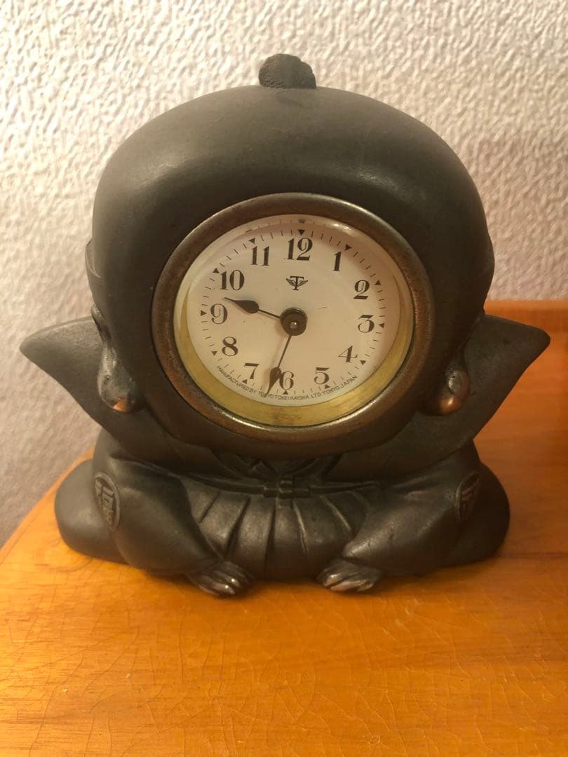 珍品　骨董　福助　時計　戦前　アンティーク　置物　レトロ　大正ロマン　おかめ
