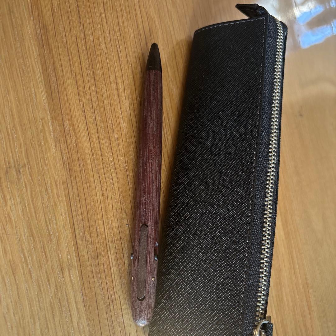 [未使用級]カラムシャーペン　パープルハート＋ASHFOR 本革ペンケース