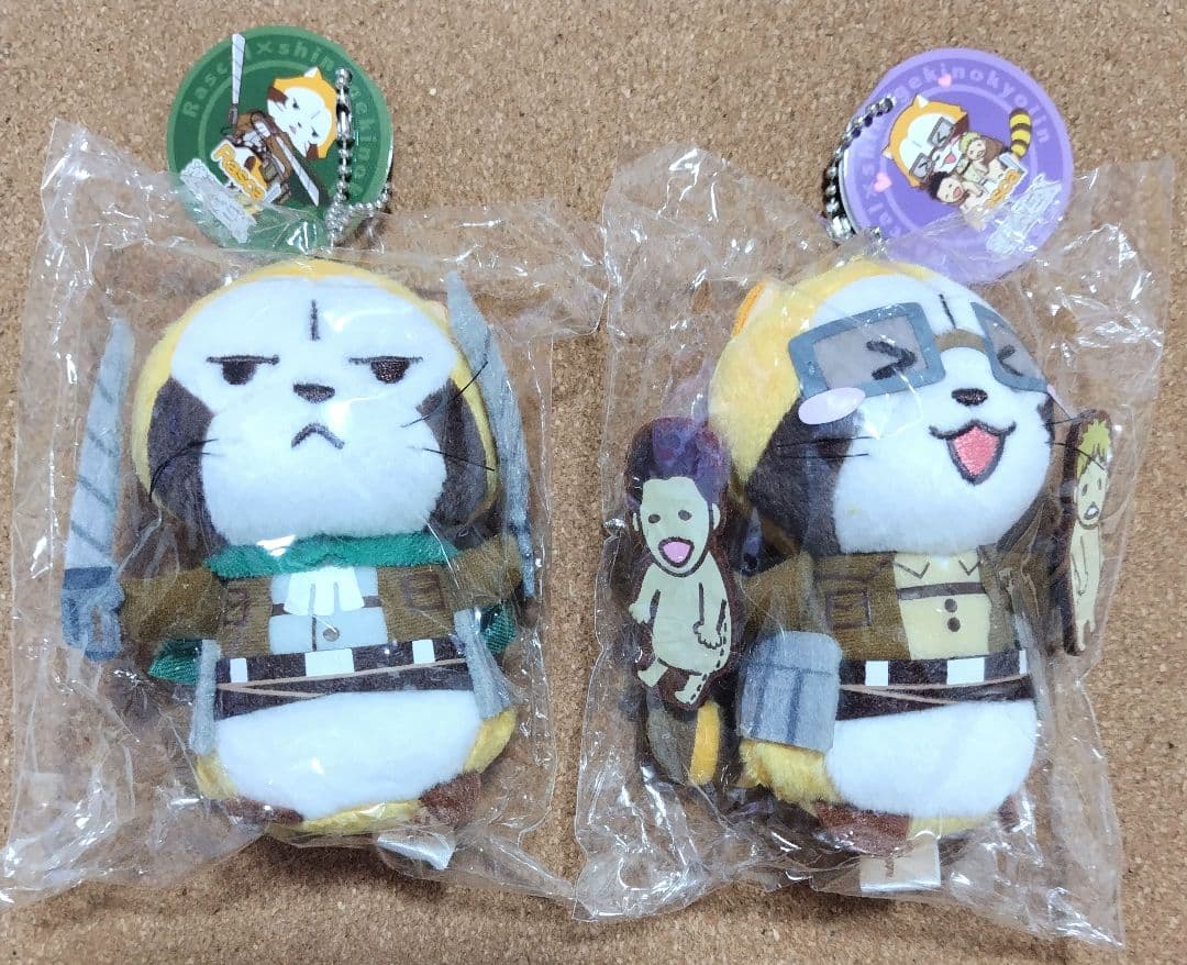 進撃の巨人 ラスカル コラボ マスコット ぬいぐるみ リヴァイ ハンジ