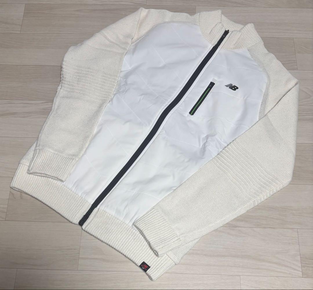 ニューバランス ゴルフ メンズ ニットブルゾン ウェア Lサイズ ホワイト 新品