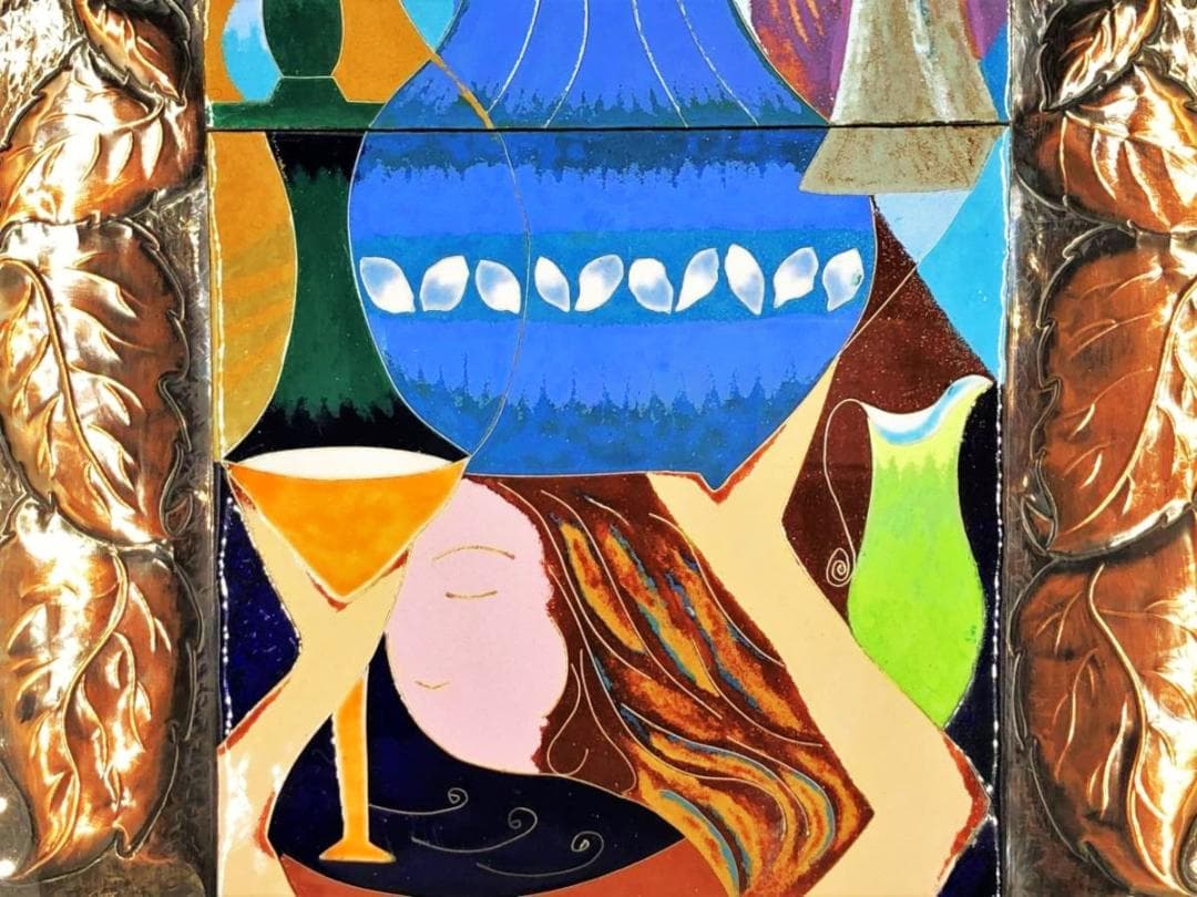 【 森規子 作 】 　銀有線七宝　額装