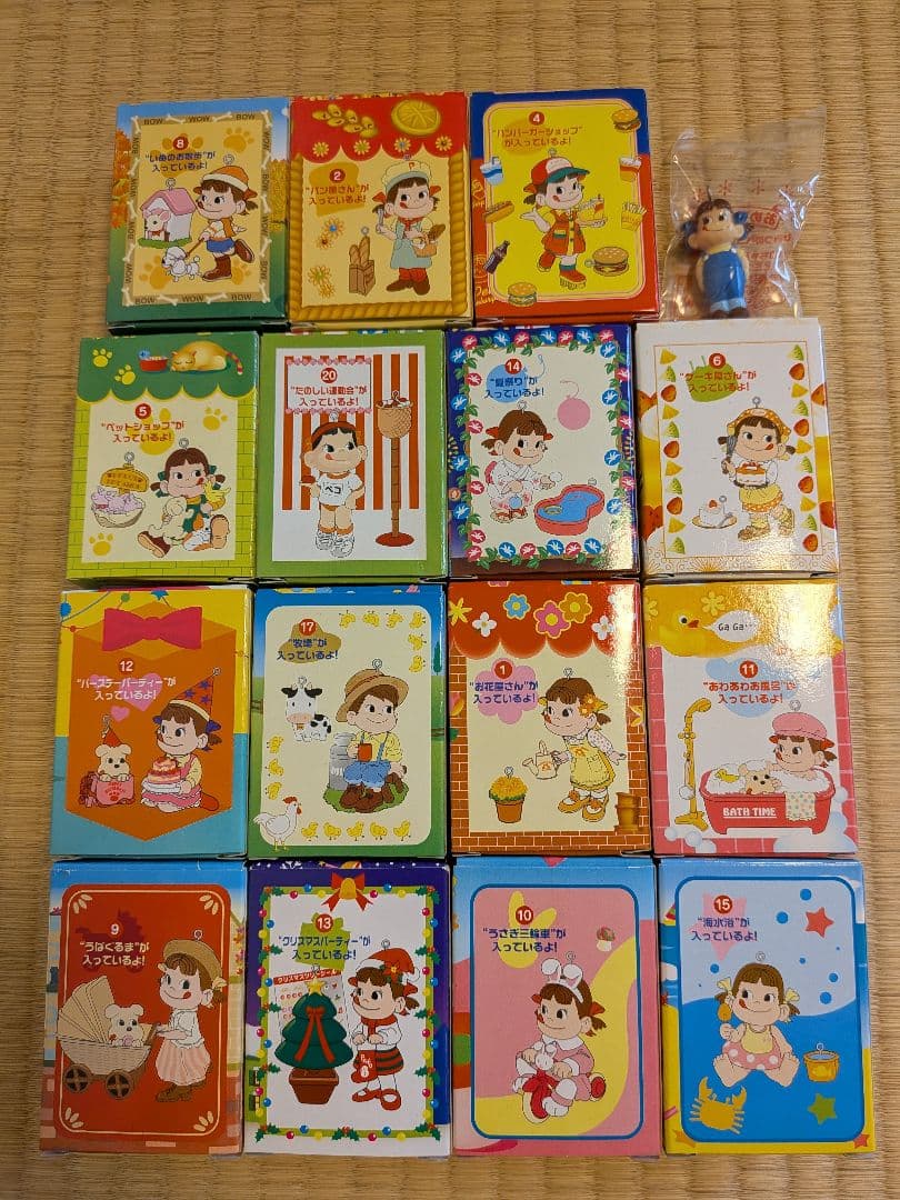 不二家　ミニフィギュア　ストラップ　16セット　当たり付き　未使用　箱入り