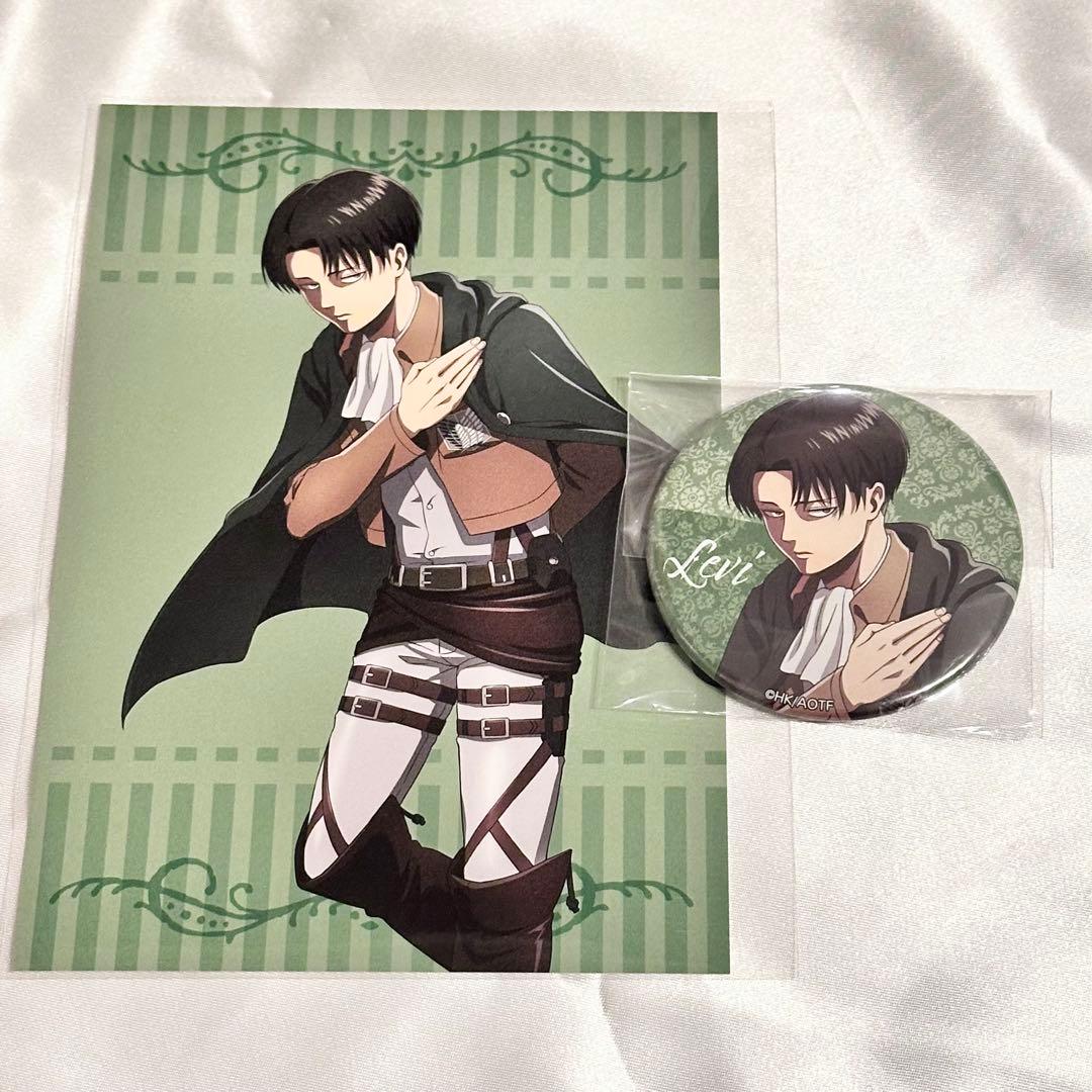 進撃の巨人 くじメイト リヴァイ 缶バッジ ポストカード