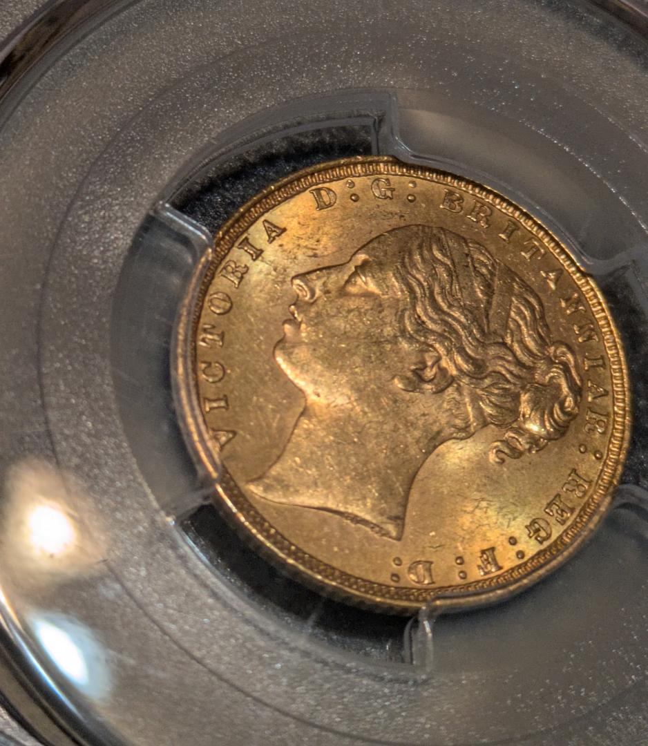 1871 イギリス ヴィクトリア女王 ソブリン金貨 PCGS MS63