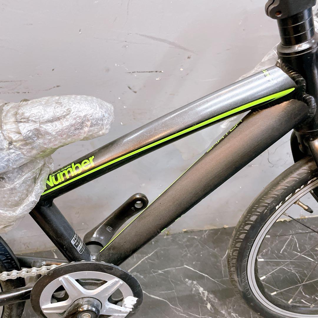 【920】ロードバイク風 子供車 Number ブラック 補助輪付き