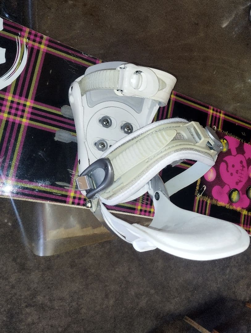 スノーボード チェック柄 スカルデザイン