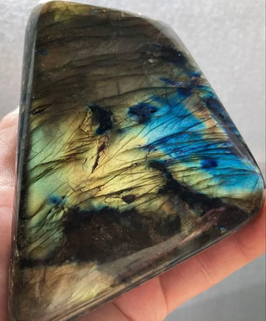 ✨本日限定セール✨ラブラドライト特大924g マダガスカル産 ブルーシラー磨き