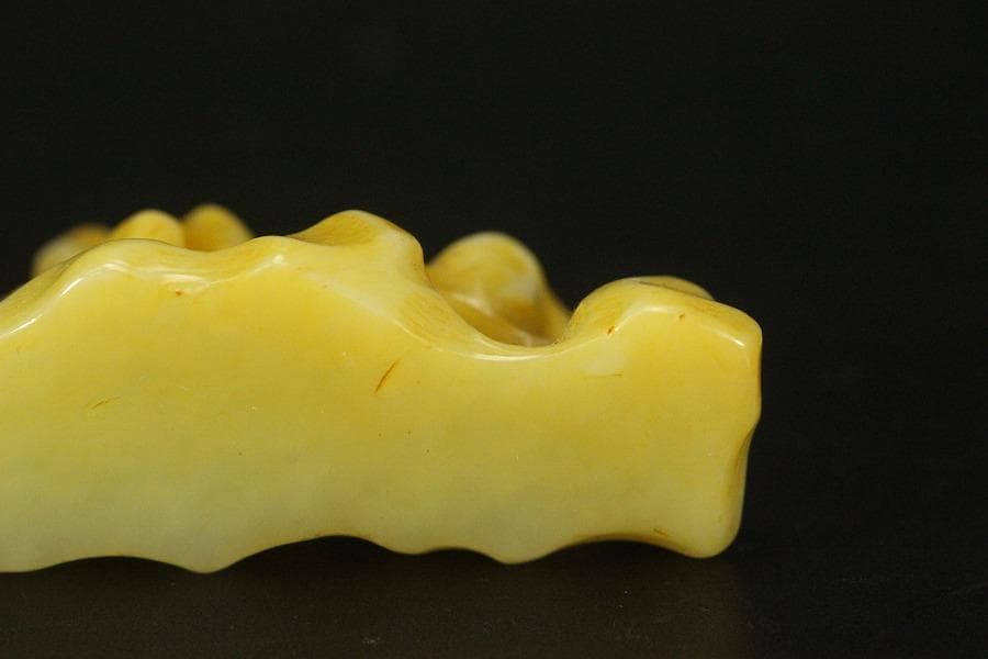 中国美術 白玉石 刻 太湖石 筆架 文房四宝(HA427)