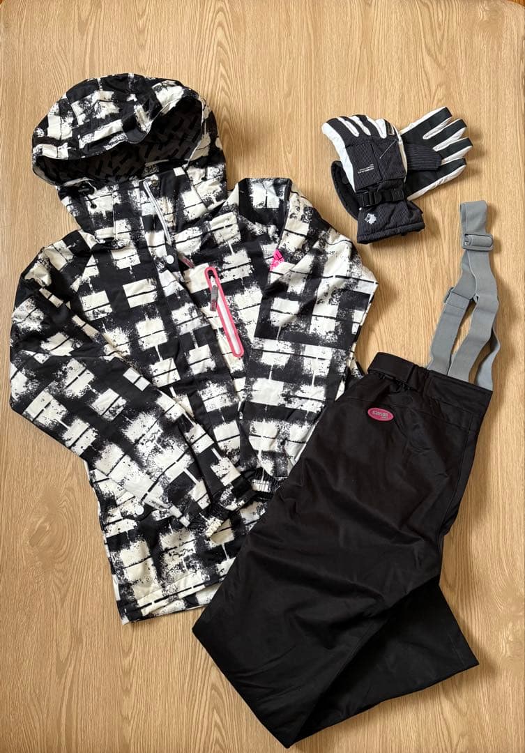 【美品】ハンソン スキー・スノーボード用ウェア上下セット グローブ付き