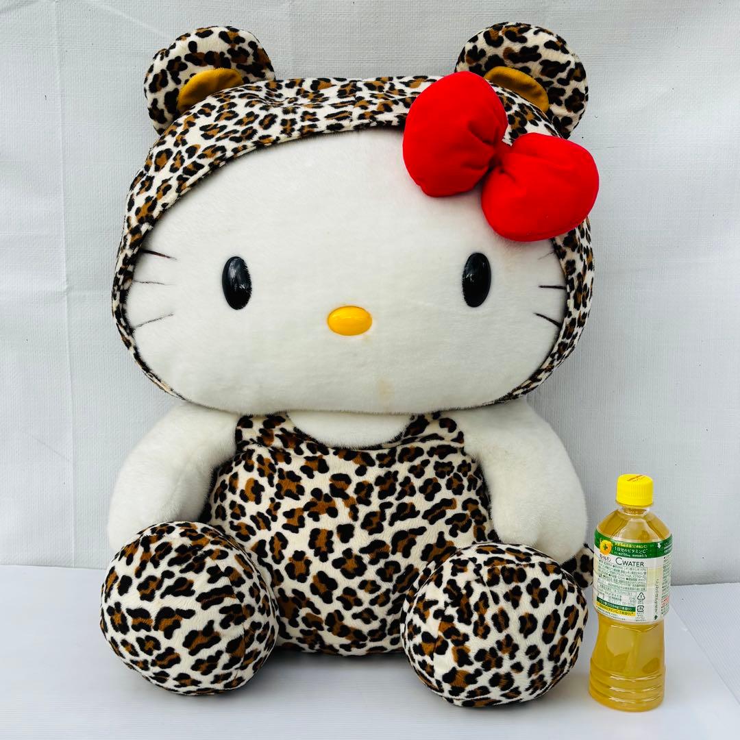 特大 HELLO KITTY IN THE JUNGLE ヒョウ柄 ぬいぐるみ