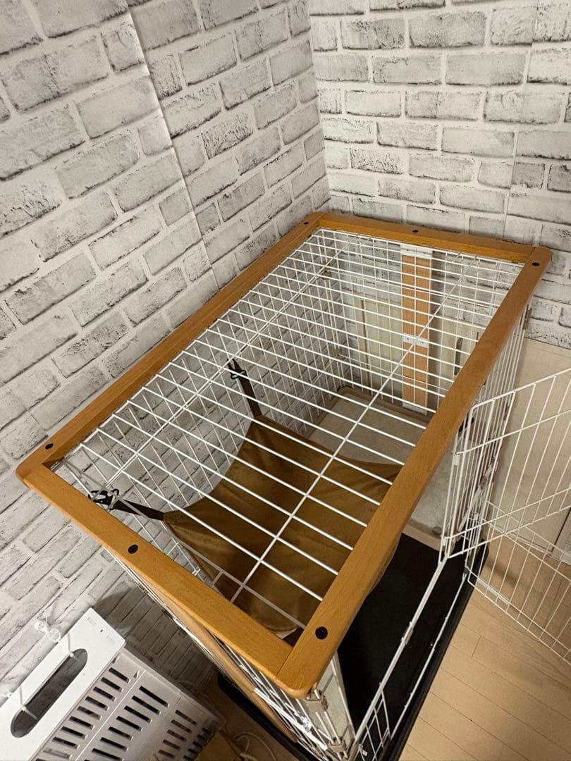 コジマ　ウッドワンサークル キャット 2段 KJセット　猫ケージ　ハンモック付き