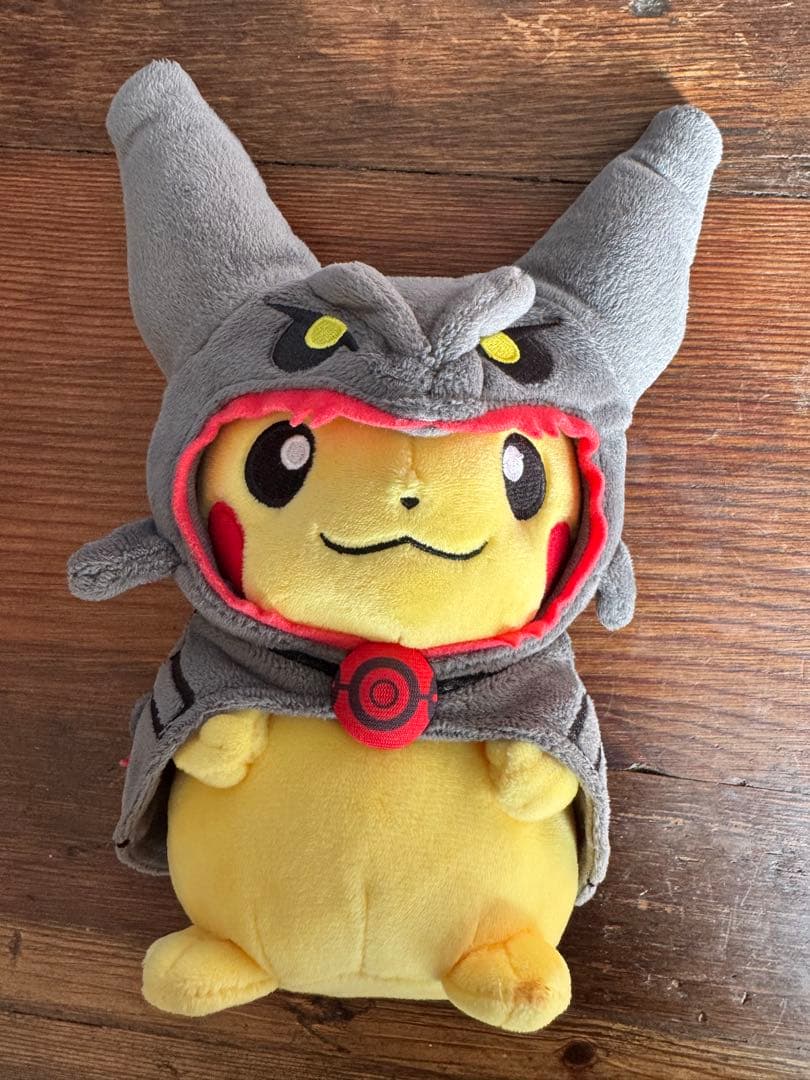 ポケモンセンター ぬいぐるみ 黒いレックウザ　ポンチョを着たピカチュウ