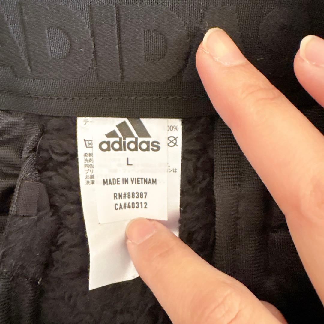【美品】adidas ボアフリース セットアップ 上下 2点セット ゴルフ 黒