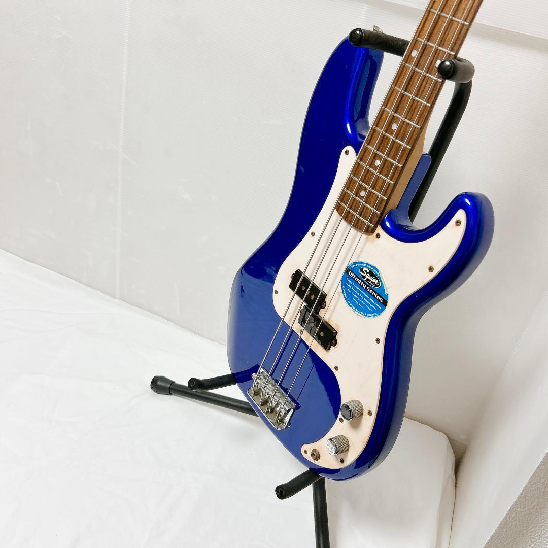 美品 Squier スクワイヤー プレシジョンベース プレベ 青 ブルー