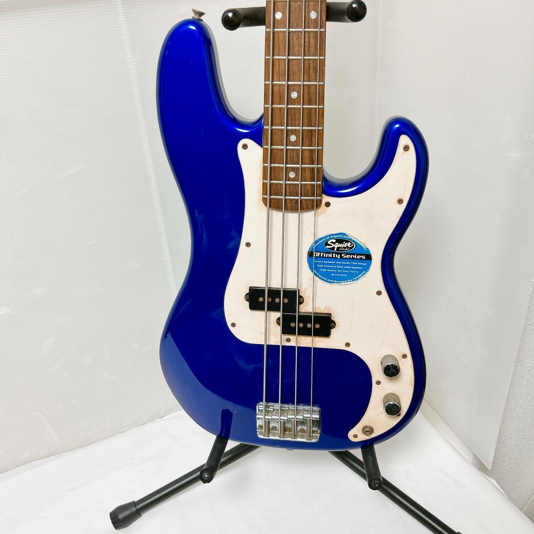 美品 Squier スクワイヤー プレシジョンベース プレベ 青 ブルー