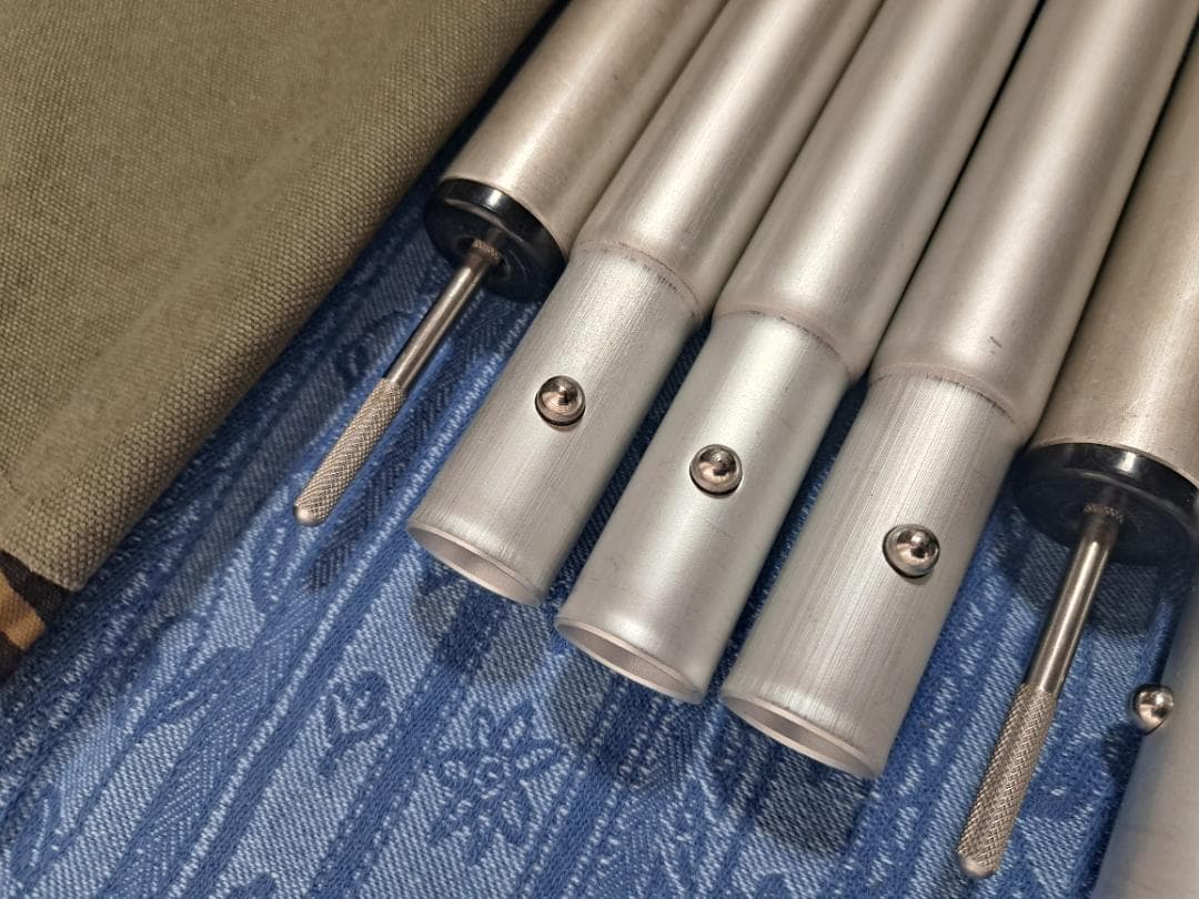 スノーピーク　ウイングポール240 2本 ＋ 帆布製ポールケース