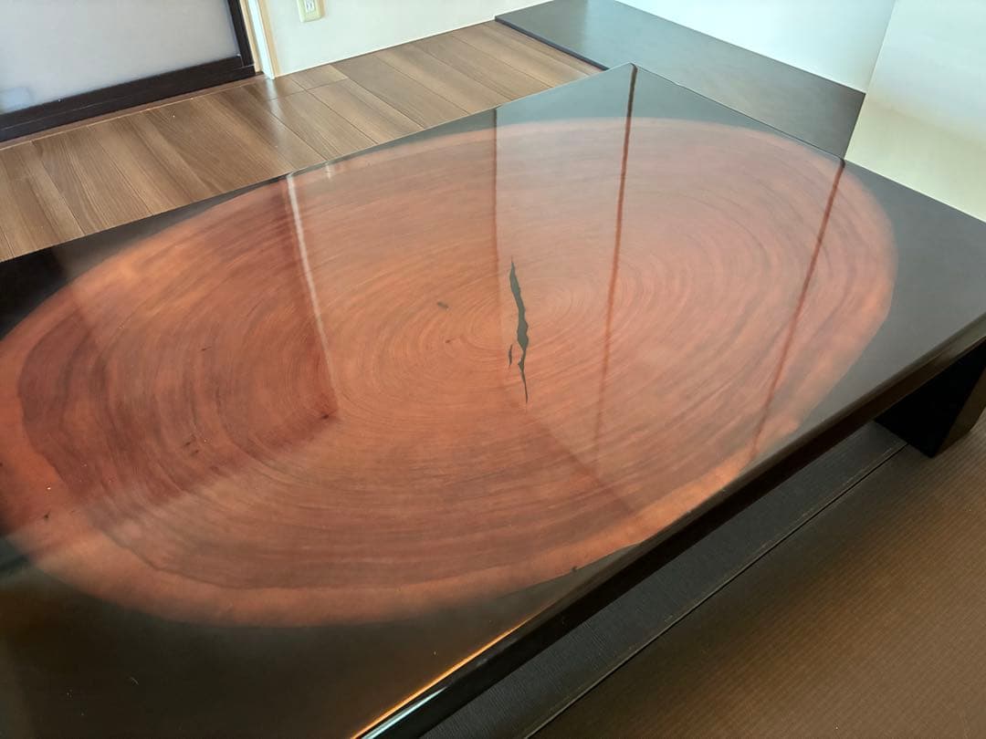 カリモク　年輪　座卓　テーブル　ビンテージ家具　最終値下げ