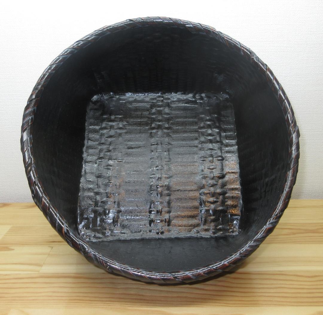 送料込【逢絢亭・新品】茶道具 水屋道具 炭斗 風炉用 細竹 染竹 木製 紙箱入り