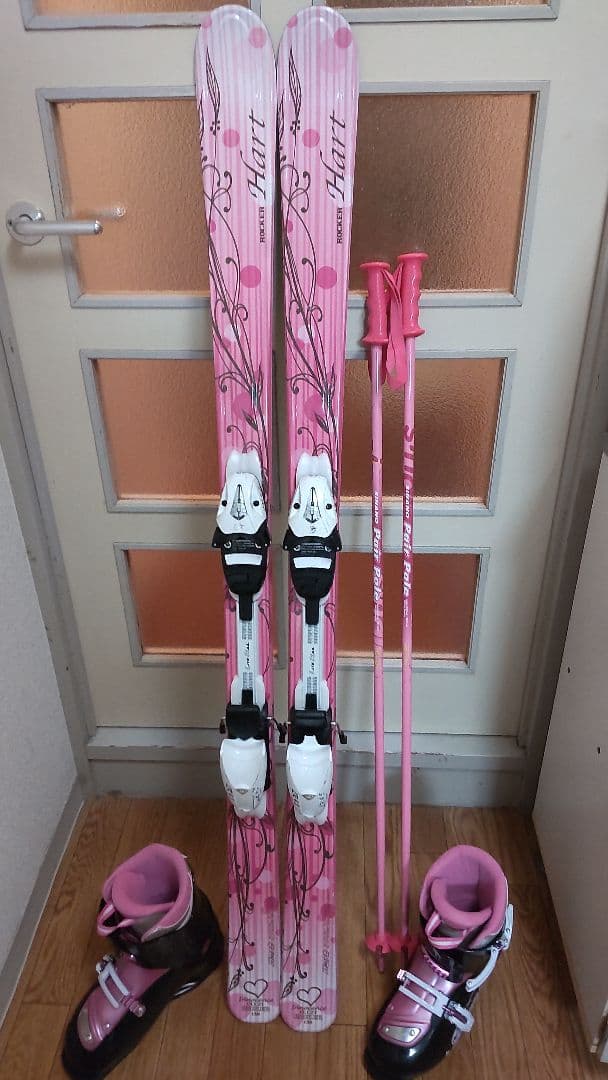 ハート/Hart　ジュニア用カービングスキー4点セット　板136/靴24　女子用