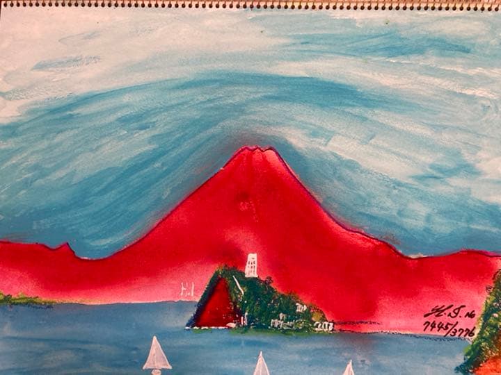 幻想絵画、空飛ぶ画家糸川裕志の富士山曼荼羅図富嶽三十六景の画帳