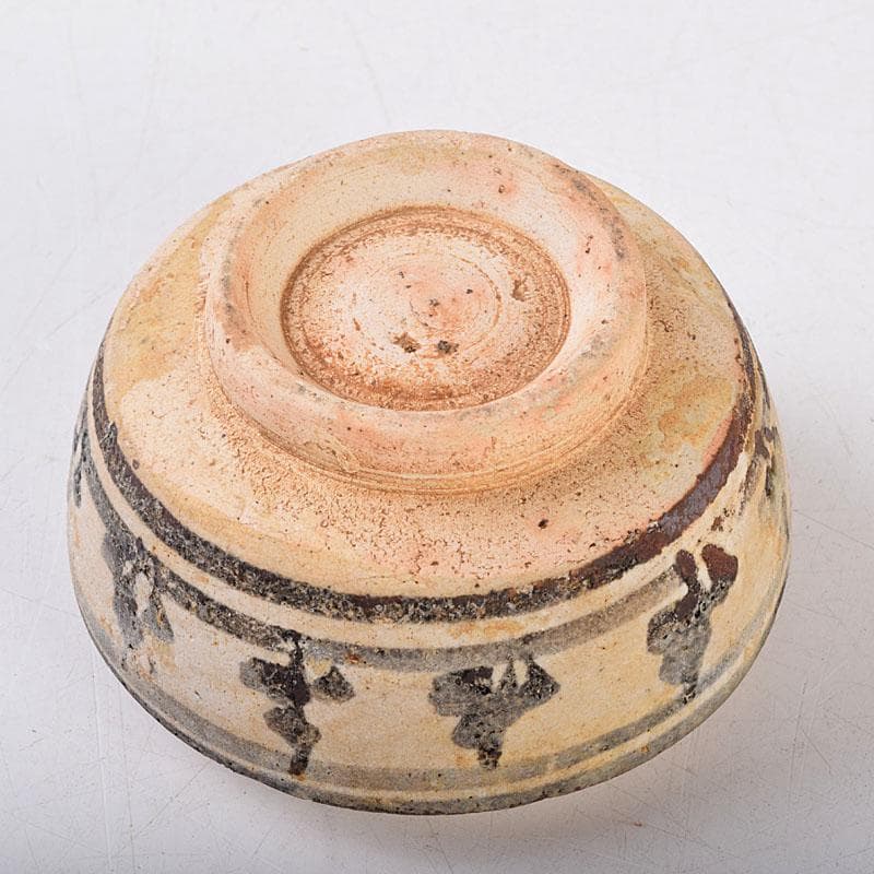 タイ古陶磁　スンコロク　宋胡禄　唐草文　盒子　香合　時代箱付　Z　8540