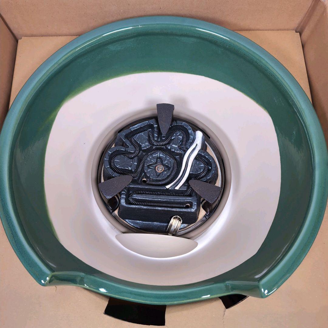 【未使用】 製造中止 野々田製 織部 電熱風炉 紅鉢型 裏千家向