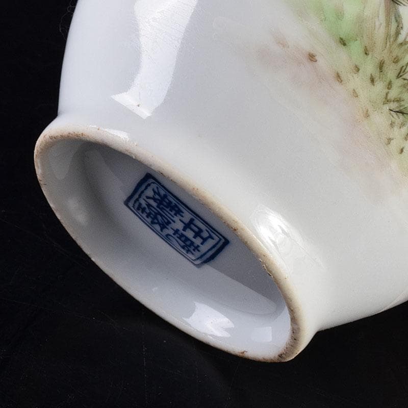 中国　乾隆年製款　粉彩　花鳥文瓶　花入　C　6925