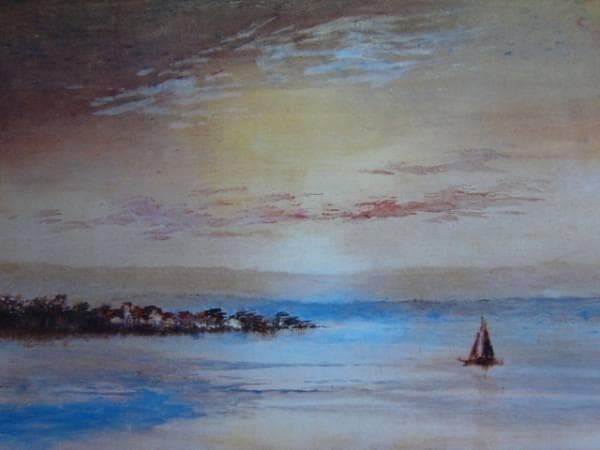 岡田旭峰、バケーション、希少画集画、新品高級額、額装付、状態良好