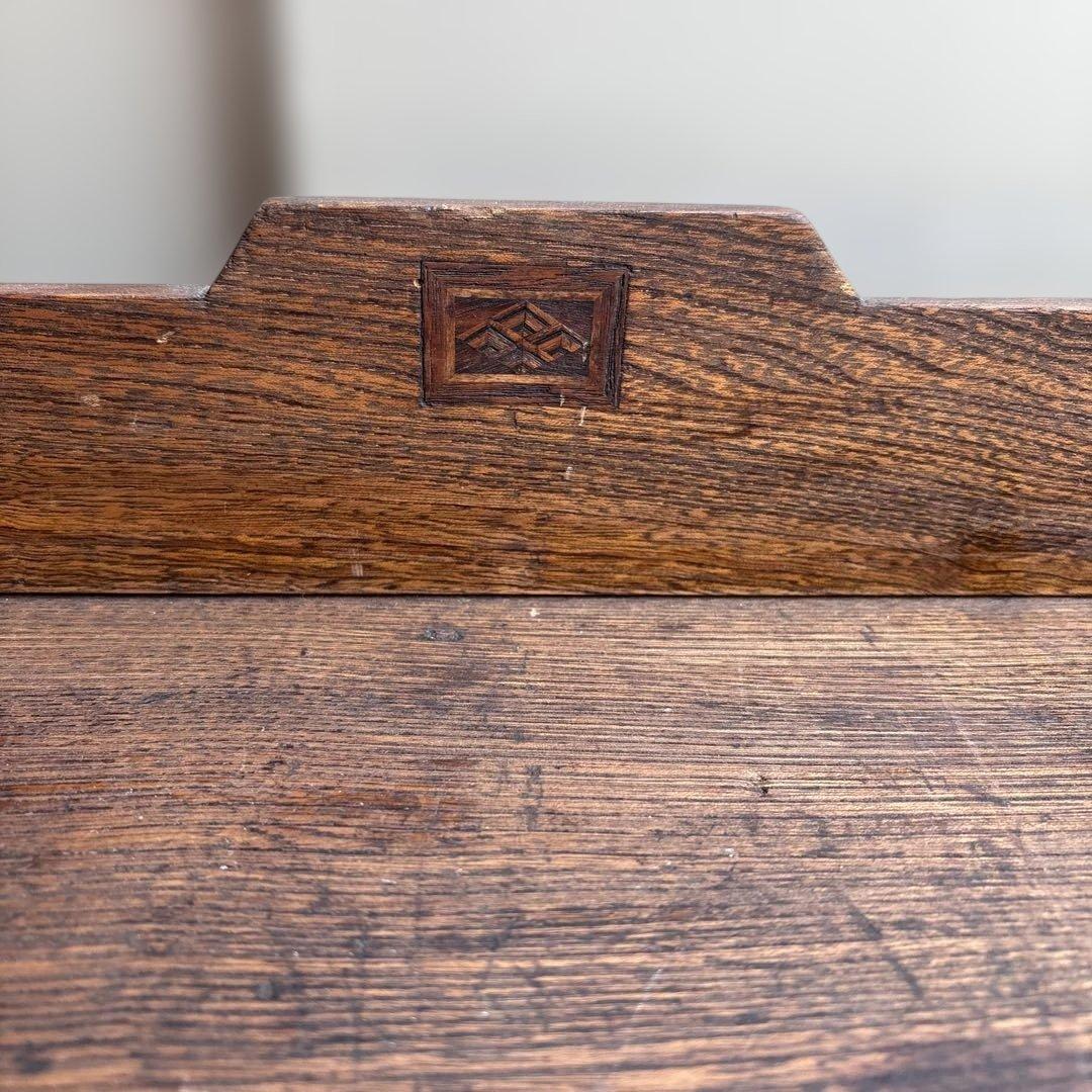 アンティーク　ライティングビューロー　實用新案　ライティングディスク　木製　文机