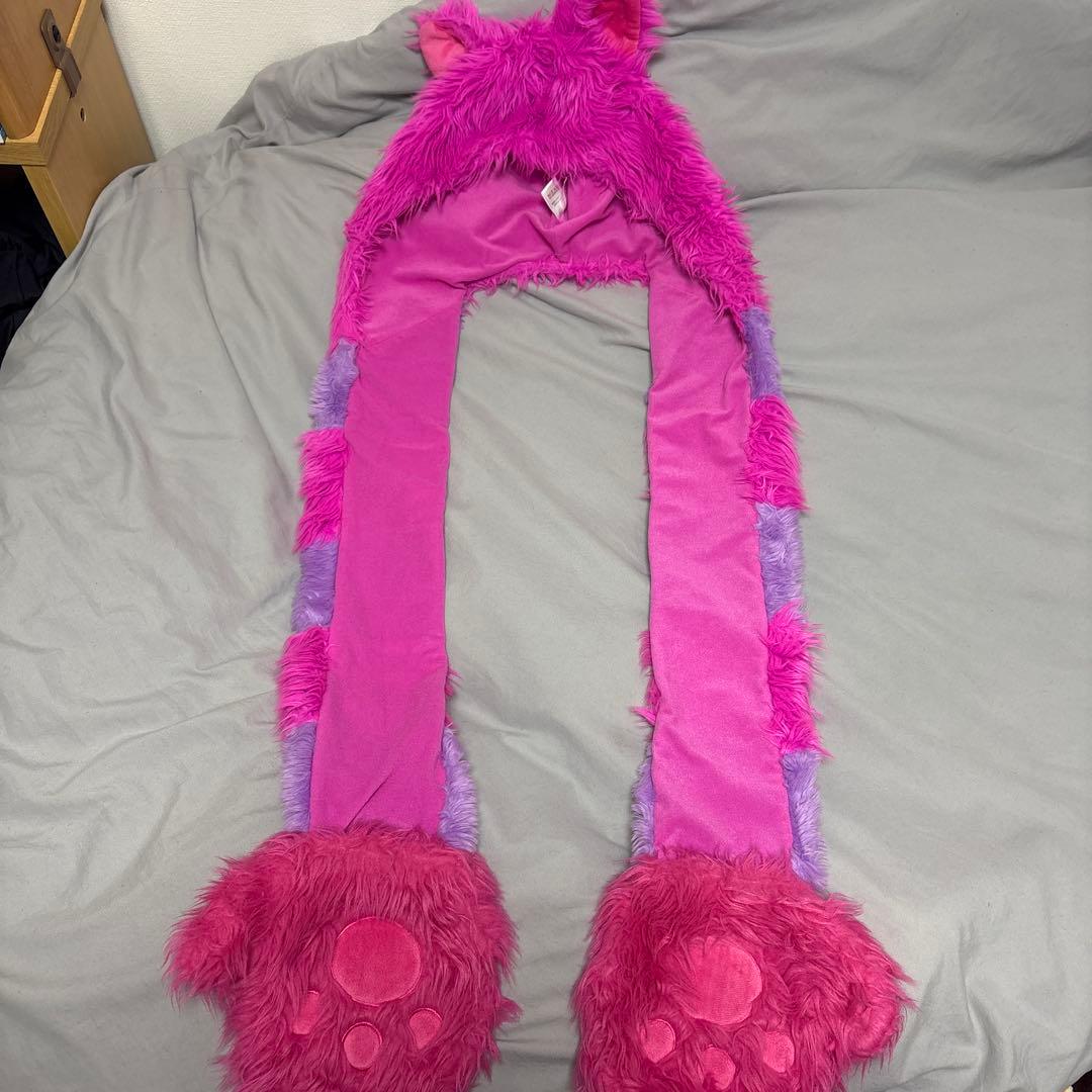 チェシャ猫　マフラーファンキャップ　ディズニー