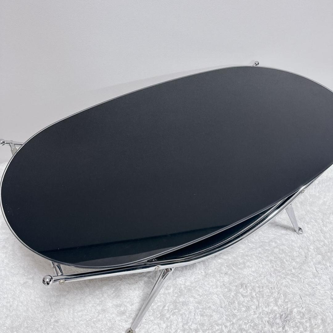 センター ガラステーブル 北欧レトロ ミッドセンチュリー アイアンフレーム