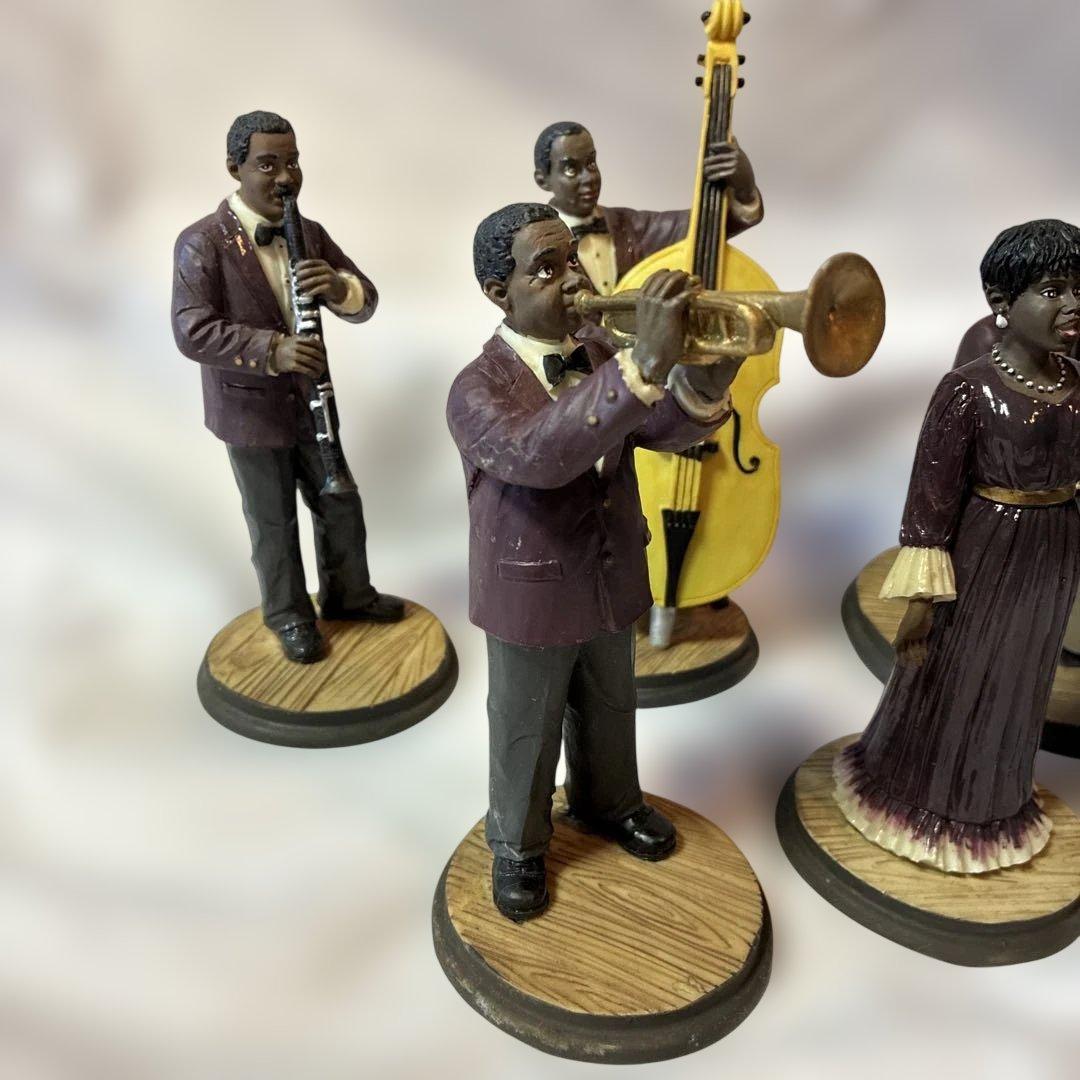 【希少】美品　レトロ　骨董品　ジャズバンドフィギュア　黒人　置物　コレクター　7