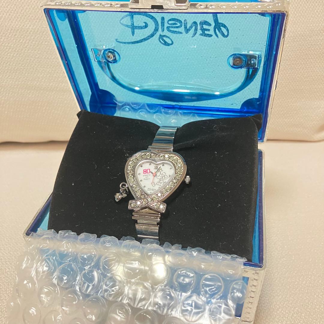 【新品未使用】ディズニー生誕80周年記念　スワロフスキー　ミッキーマウス腕時計