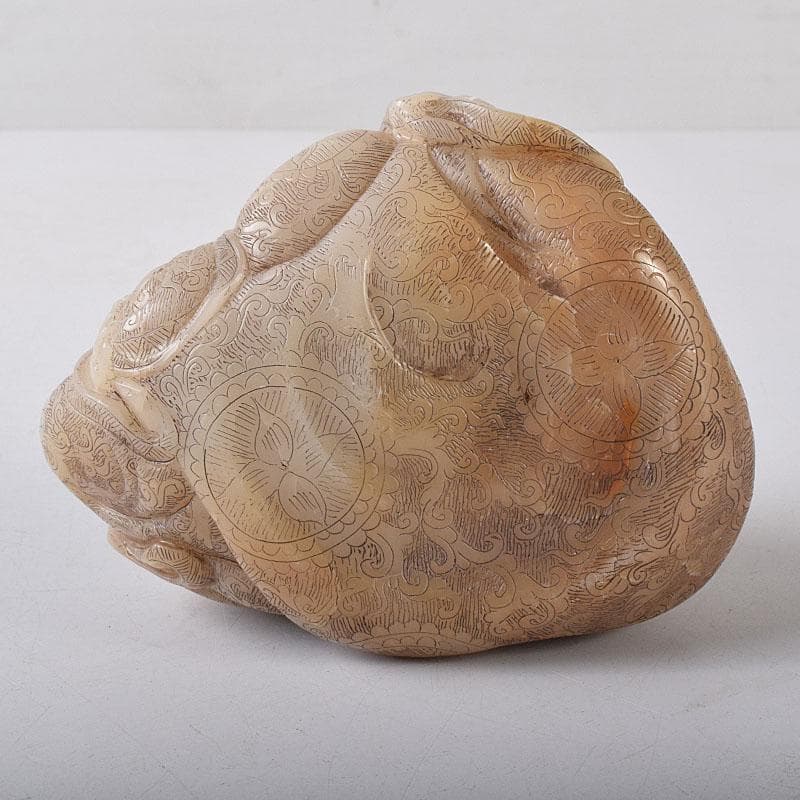 中国美術　玉石細密彫刻　白玉唐人物像　置物　古玩　M　R8236