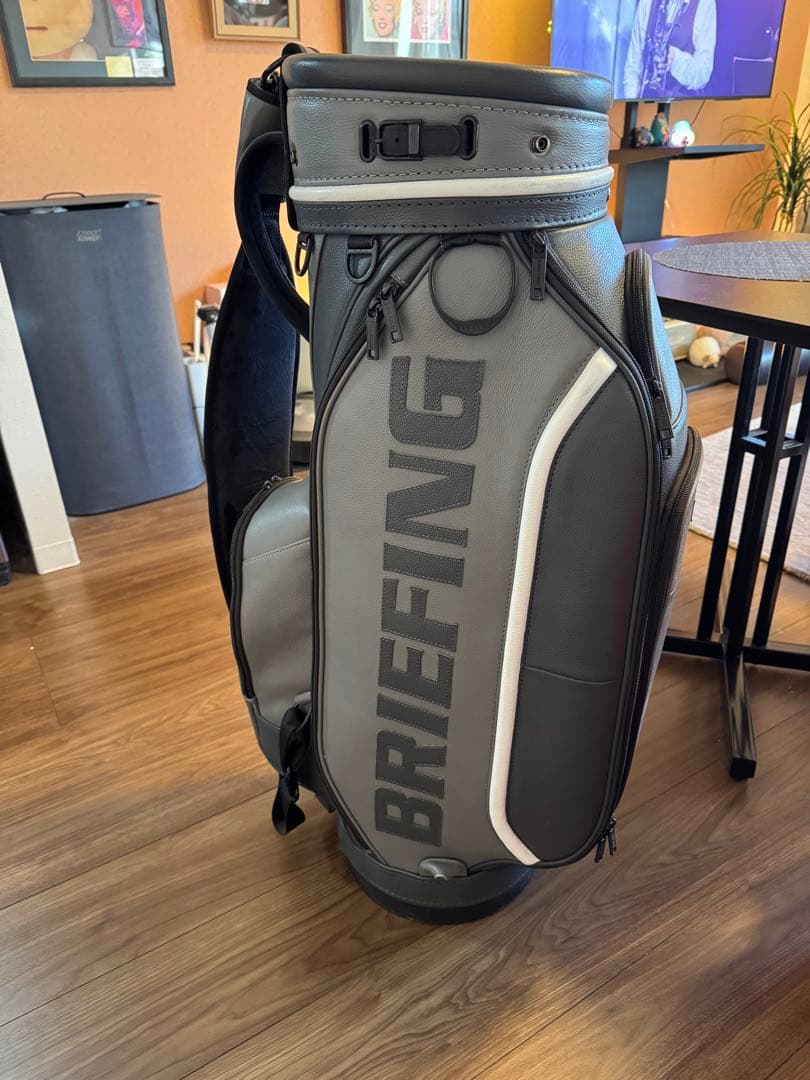 BRIEFING キャディバッグ レザー グレー