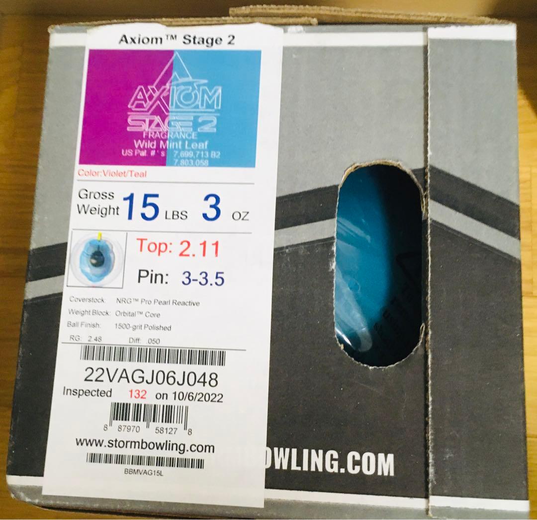 新品 STORM アクシオムステージ 2 ボウリングボール 15ポンド3オンス