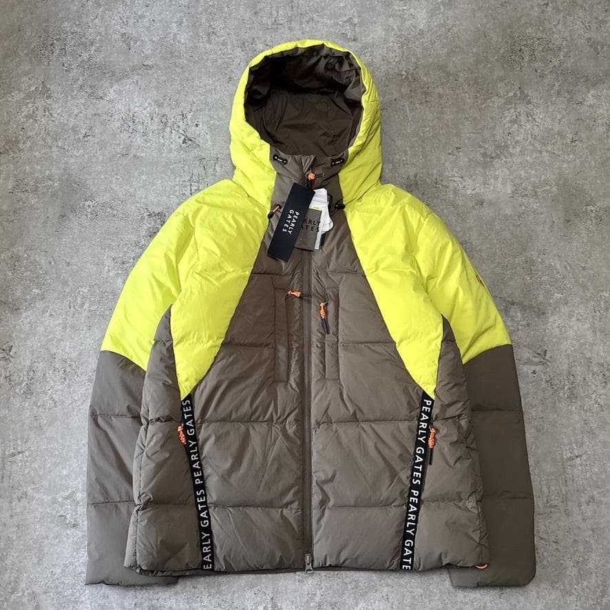 新品 近年モデル パーリーゲイツ ダウンジャケット 4 M イエロー ベージュ