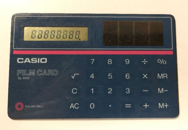 世界最薄 1983年4月 CASIO FILM CARD 電卓 SL-800