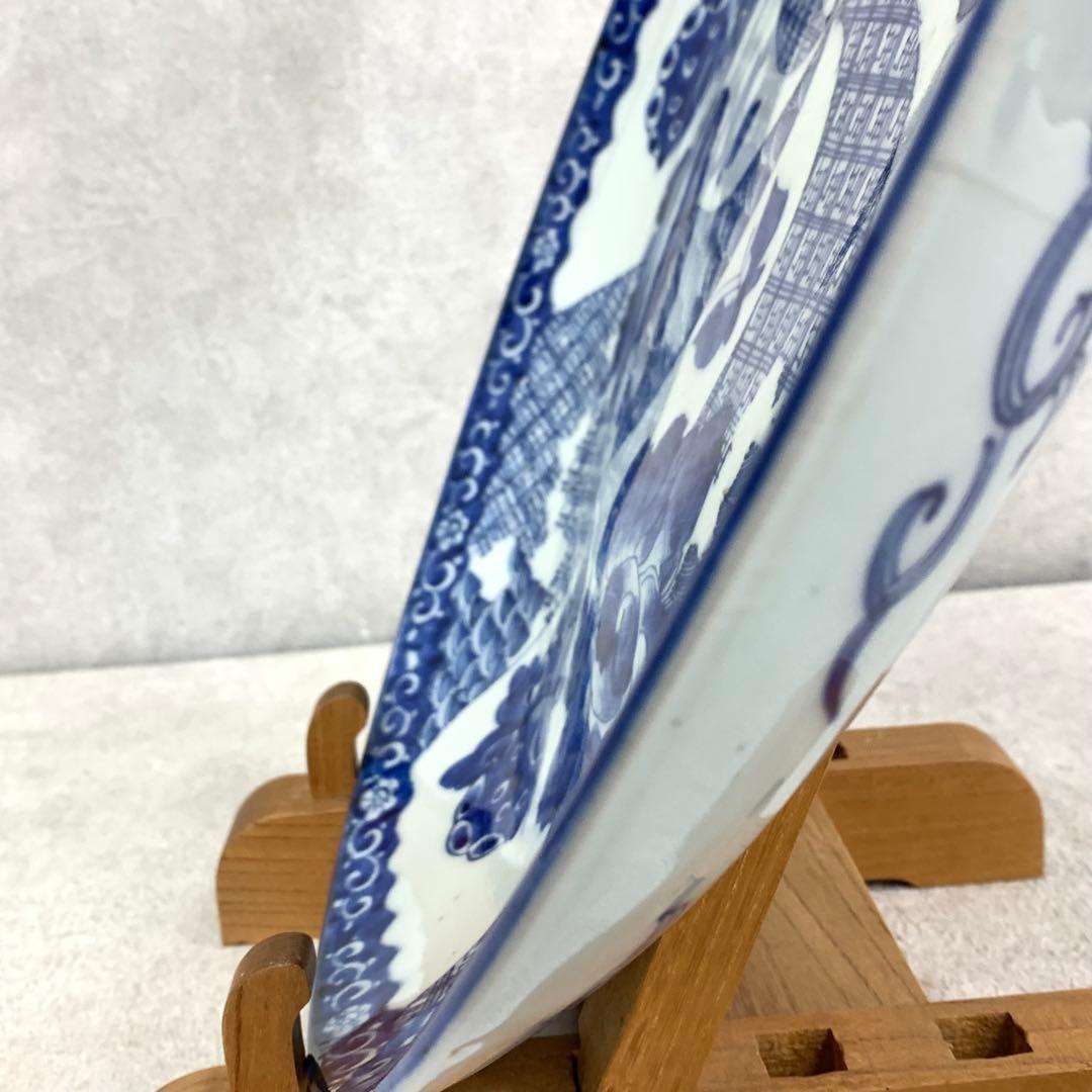 直径 46.6cm ! 大皿 飾り皿 時代物 蝶々 花 昭和レトロ 飾り皿 ③