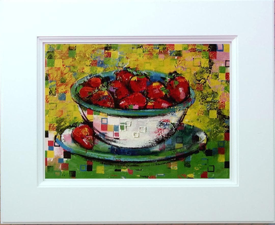 油絵 菅家令子 絵 絵画インテリア額付(白) uF6-061003 静物フルーツ